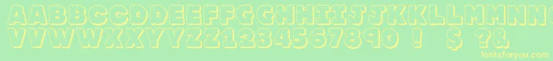 Jfrocout Font – Yellow Fonts on Green Background