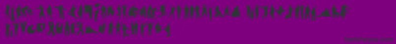 フォントHumanSilhouettesFreeSeven – 紫の背景に黒い文字