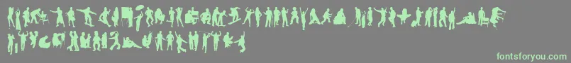 HumanSilhouettesFreeSeven Font – Green Fonts on Gray Background