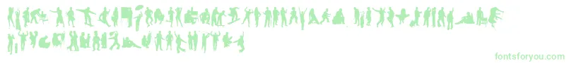 HumanSilhouettesFreeSeven Font – Green Fonts on White Background