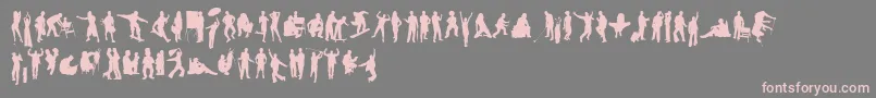 HumanSilhouettesFreeSeven Font – Pink Fonts on Gray Background