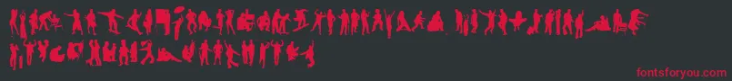 HumanSilhouettesFreeSeven-fontti – punaiset fontit mustalla taustalla