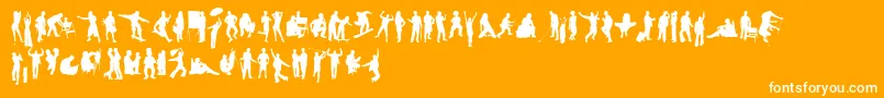 HumanSilhouettesFreeSeven Font – White Fonts on Orange Background