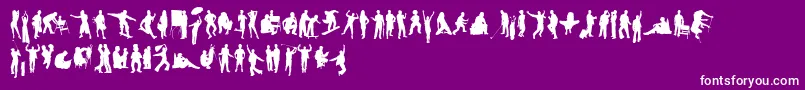 fuente HumanSilhouettesFreeSeven – Fuentes Blancas Sobre Fondo Morado