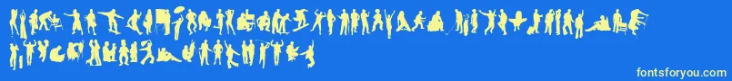 Police HumanSilhouettesFreeSeven – polices jaunes sur fond bleu