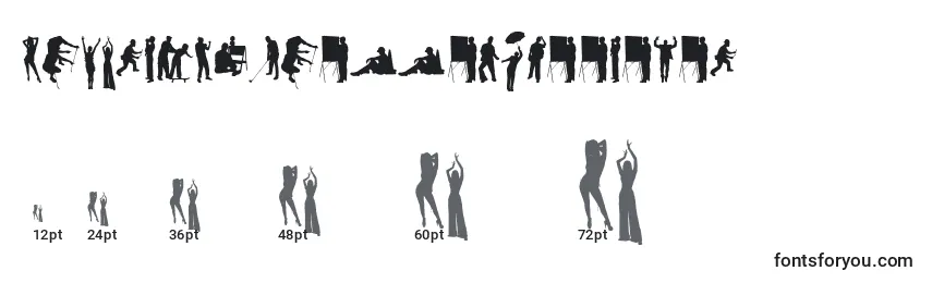 HumanSilhouettesFreeSeven Font Sizes