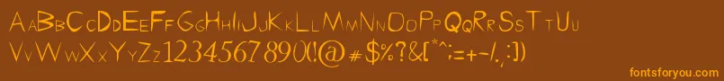 RecycledBit Font – Orange Fonts on Brown Background