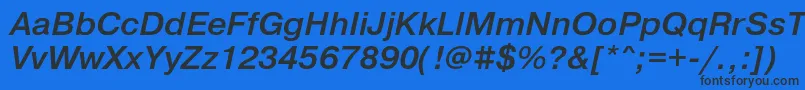 Czcionka PragmaticaMediumOblique – czarne czcionki na niebieskim tle