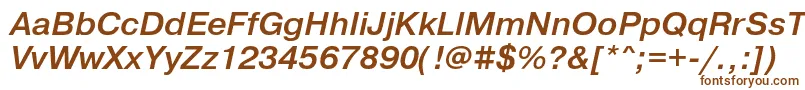 PragmaticaMediumOblique Font – Brown Fonts on White Background