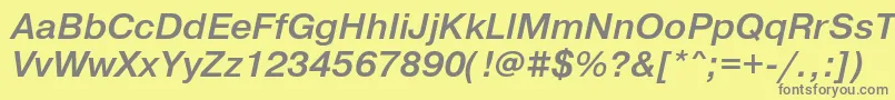 フォントPragmaticaMediumOblique – 黄色の背景に灰色の文字