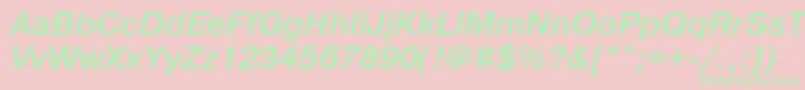 PragmaticaMediumOblique Font – Green Fonts on Pink Background