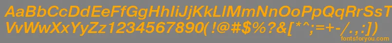 フォントPragmaticaMediumOblique – オレンジの文字は灰色の背景にあります。