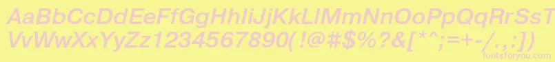 Шрифт PragmaticaMediumOblique – розовые шрифты на жёлтом фоне
