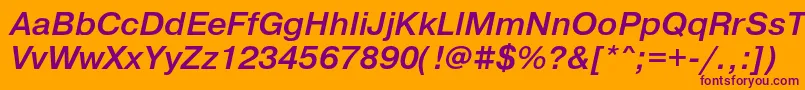 Шрифт PragmaticaMediumOblique – фиолетовые шрифты на оранжевом фоне