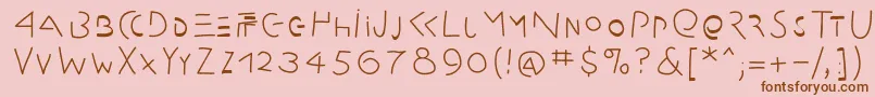 Amputation-Schriftart – Braune Schriften auf rosa Hintergrund