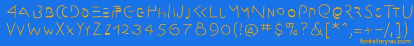 Amputation Font – Orange Fonts on Blue Background