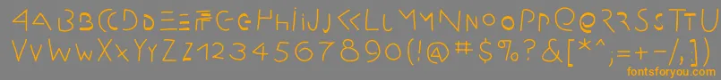 Amputation Font – Orange Fonts on Gray Background