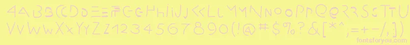Amputation Font – Pink Fonts on Yellow Background
