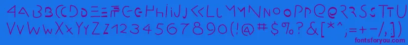 Amputation Font – Purple Fonts on Blue Background