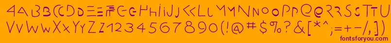 Amputation Font – Purple Fonts on Orange Background