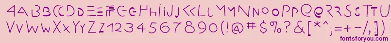 Amputation-Schriftart – Violette Schriften auf rosa Hintergrund