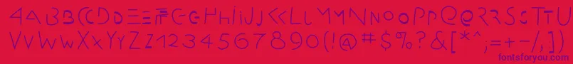 Шрифт Amputation – фиолетовые шрифты на красном фоне