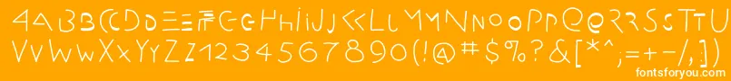 Amputation-Schriftart – Weiße Schriften auf orangefarbenem Hintergrund