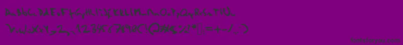 フォントHerzogscript – 紫の背景に黒い文字