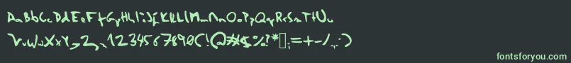 フォントHerzogscript – 黒い背景に緑の文字