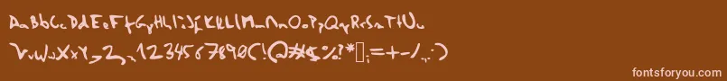 フォントHerzogscript – 茶色の背景にピンクのフォント