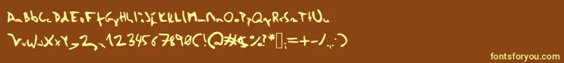 Herzogscript-fontti – keltaiset fontit ruskealla taustalla