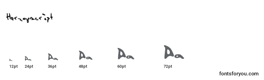 Herzogscript Font Sizes