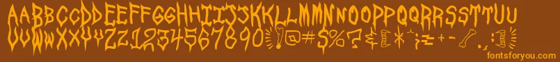 Spoosu Font – Orange Fonts on Brown Background