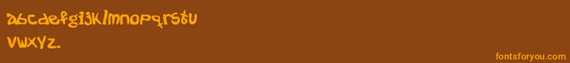NationOnDope-Schriftart – Orangefarbene Schriften auf braunem Hintergrund