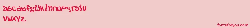 Fonte NationOnDope – fontes vermelhas em um fundo rosa