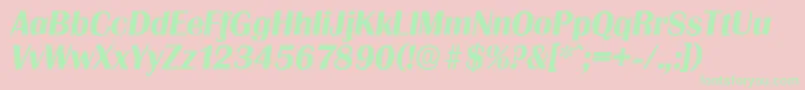 GrenobleserialBolditalic Font – Green Fonts on Pink Background