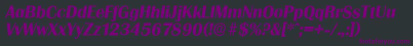 GrenobleserialBolditalic Font – Purple Fonts on Black Background