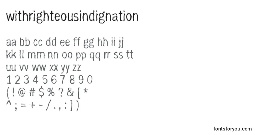 Шрифт WithRighteousIndignation – алфавит, цифры, специальные символы