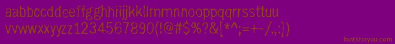WithRighteousIndignation-fontti – ruskeat fontit violetilla taustalla
