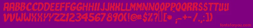 Suburbana Font – Red Fonts on Purple Background