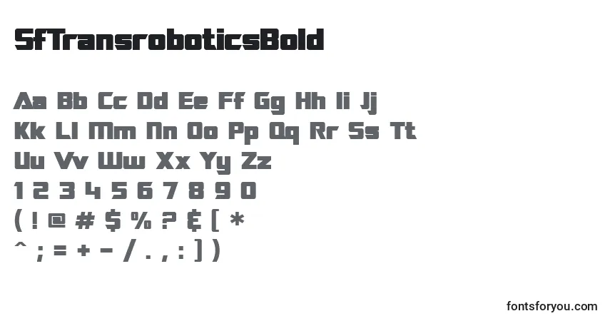 Czcionka SfTransroboticsBold – alfabet, cyfry, specjalne znaki