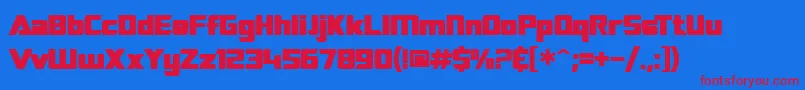 SfTransroboticsBold-Schriftart – Rote Schriften auf blauem Hintergrund