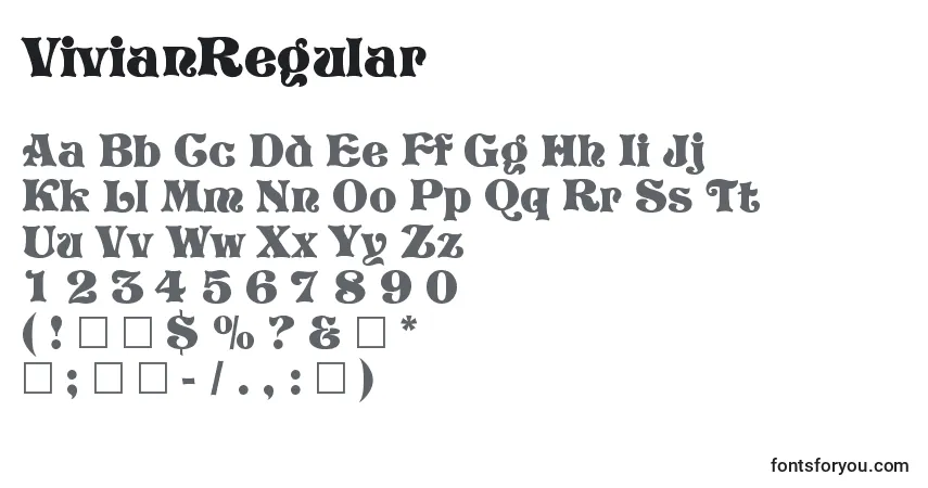 Fuente VivianRegular - alfabeto, números, caracteres especiales