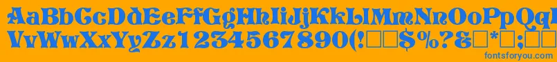 VivianRegular Font – Blue Fonts on Orange Background