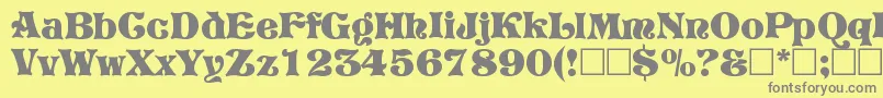 フォントVivianRegular – 黄色の背景に灰色の文字