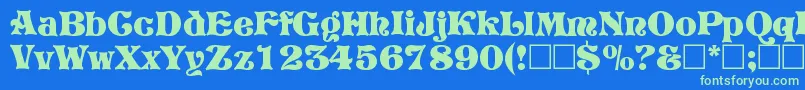 VivianRegular Font – Green Fonts on Blue Background