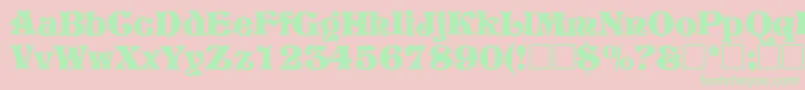 VivianRegular Font – Green Fonts on Pink Background