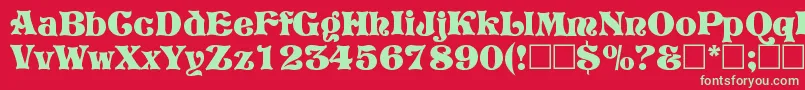 VivianRegular Font – Green Fonts on Red Background