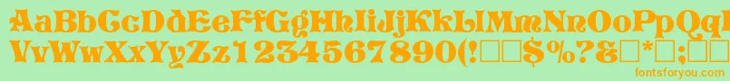 VivianRegular Font – Orange Fonts on Green Background
