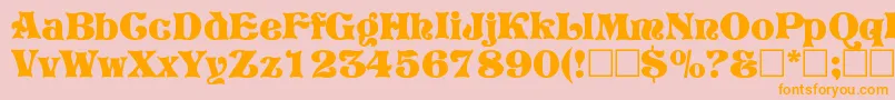 VivianRegular-Schriftart – Orangefarbene Schriften auf rosa Hintergrund